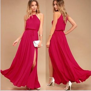 Lulu’s Essence of Style Berry Pink Maxi Dress